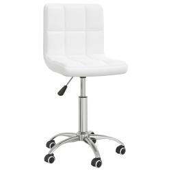 Chaise fauteuil si&egrave;ge de bureau informatique &eacute;tude pivotante similicuir blanc 02_0024047