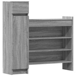 Armoire &agrave; chaussures range chaussures rangement meuble entr&eacute;e couloir salon sonoma bois d'ing&eacute;nieri