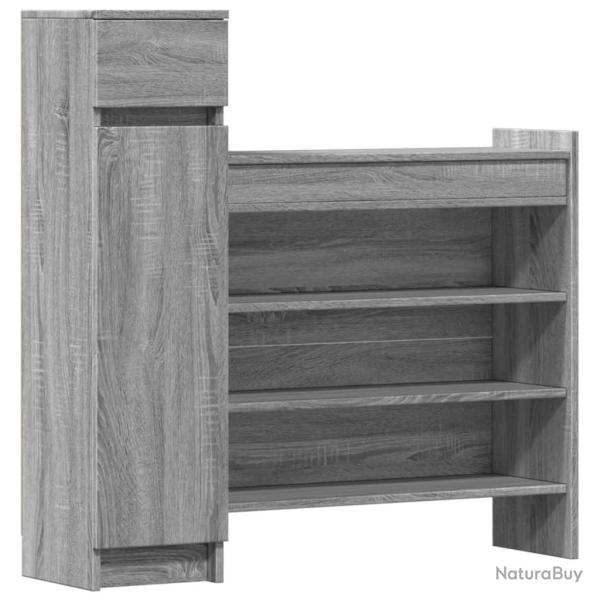 Armoire � chaussures range chaussures rangement meuble entr�e couloir salon sonoma bois d'ing�nieri