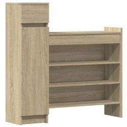Armoire &agrave; chaussures range chaussures rangement meuble entr&eacute;e couloir salon sonoma bois d'ing&eacute;nieri