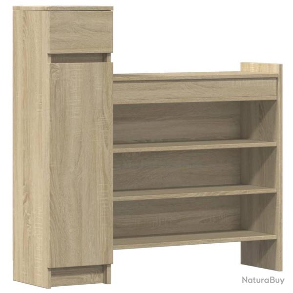 Armoire � chaussures range chaussures rangement meuble entr�e couloir salon sonoma bois d'ing�nieri