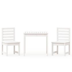 Ensemble de bistro jardin meuble ext&eacute;rieur terrasset de jardin 3 pi&egrave;ces blanc bois de pin massif 02