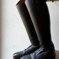 Bottes d'&eacute;quitation en cuir noir Rapha&euml;l by Tredstep - Collection Renaissance