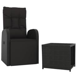 Ensemble de Salon de jardin meuble d'ext&eacute;rieur ensemble de mobilier 2 pi&egrave;ces noir poly rotin et aci