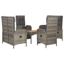 Ensemble de salle &agrave; manger de jardin meuble ext&eacute;rieur 5 pi&egrave;ces avec coussins gris 02_0013719