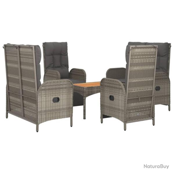 Ensemble de salle � manger de jardin meuble ext�rieur 5 pi�ces avec coussins gris 02_0013719