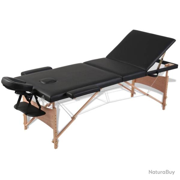 Table pliable de massage 3 zones avec cadre en bois noir 02_0001889