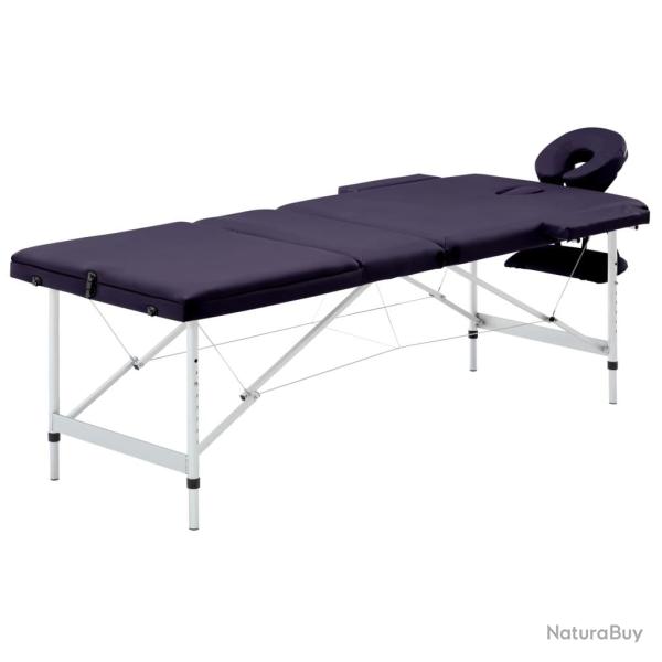 Table de massage pliable 3 zones Inox violet 02_0001828