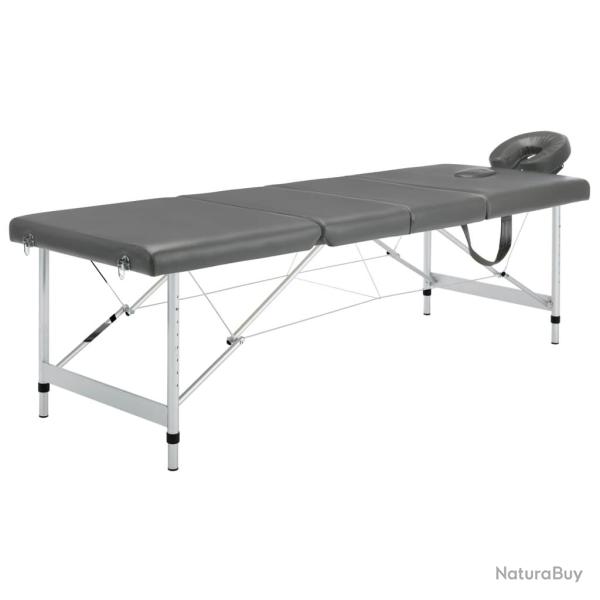 Table de massage 4 zones cadre en Inox 186 x 68 cm anthracite 02_0001799