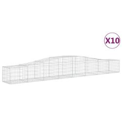 Paniers &agrave; gabions cl&ocirc;ture cage mur de sout&egrave;nement arqu&eacute;s 10 pcs 400 x 50 x 40/60 cm fer galvanis&eacute; A