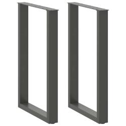 Lot de 2 pieds de table de bar en U 60 x 90 cm forme robuste avec niveleurs r&eacute;glables design modern