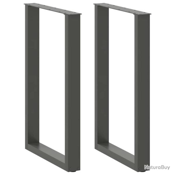 Lot de 2 pieds de table de bar en U 60 x 90 cm forme robuste avec niveleurs r�glables design modern