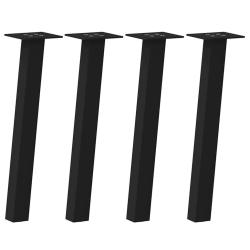 Lot de 4 pieds de table basse 42 cm style moderne design &eacute;pur&eacute; avec patins en acier noir 02_0056785