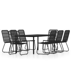 Ensemble de salle &agrave; manger de jardin meuble ext&eacute;rieur 9 pi&egrave;ces noir 02_0014126