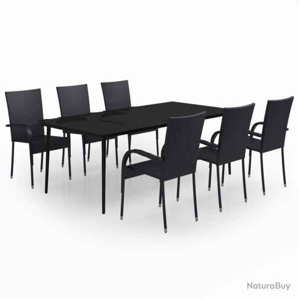Ensemble de salle � manger de jardin meuble ext�rieur 7 pi�ces noir 02_0014027