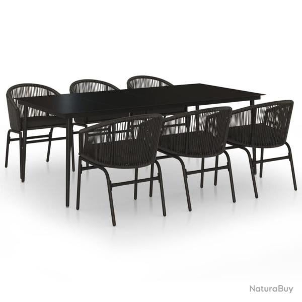 Ensemble de salle � manger de jardin meuble ext�rieur 7 pi�ces noir 02_0014024