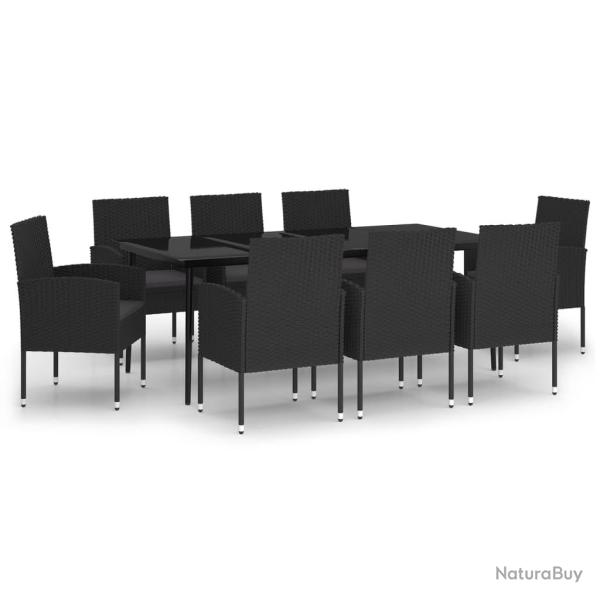 Ensemble de salle � manger de jardin meuble ext�rieur 9 pi�ces noir 02_0014116
