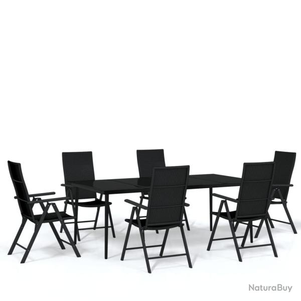 Ensemble de salle � manger de jardin meuble ext�rieur 7 pi�ces noir 02_0014030