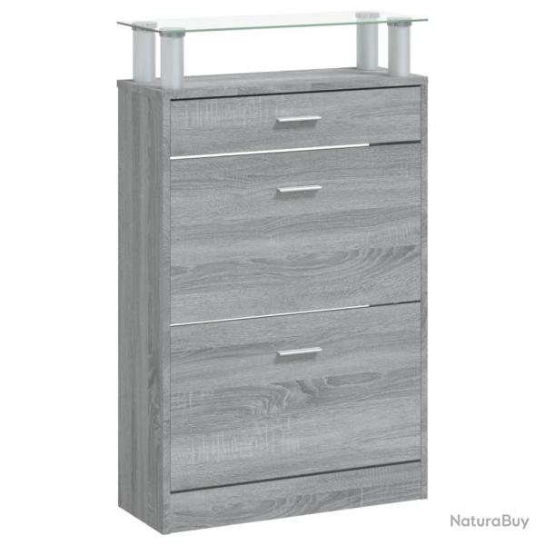 Armoire � chaussures range chaussures rangement meuble entr�e couloir salon sonoma 63 x 24 x 104 cm