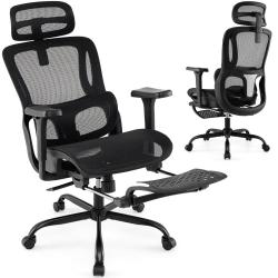 Fauteuil de bureau ergonomique 75 x 66 x 113-120 cm avec appui-t&ecirc;te r&eacute;glable et accoudoirs 3D style