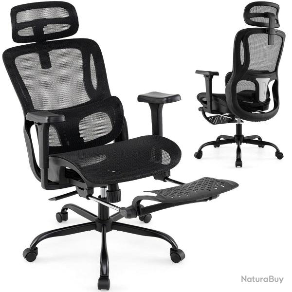 Fauteuil de bureau ergonomique 75 x 66 x 113-120 cm avec appui-t�te r�glable et accoudoirs 3D style