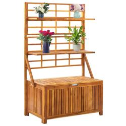 Bo&icirc;te de rangement avec treillis 99 x 55 x 160cm bois acacia solide 02_0012996