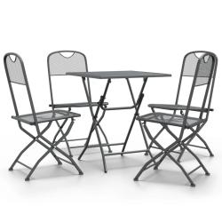 Mobilier &agrave; d&icirc;ner de jardin 5 pi&egrave;ces maille m&eacute;tal anthracite 02_0014775