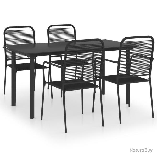 Mobilier � d�ner d'ext�rieur 5 pi�ces noir verre et acier 02_0014659