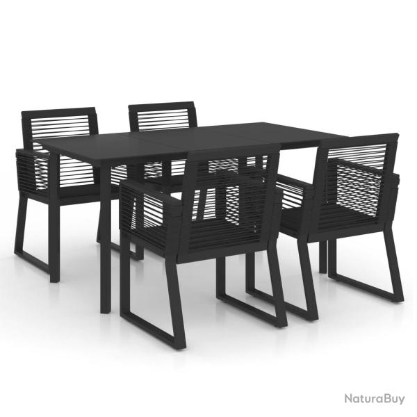 Salon de jardin meuble d'ext�rieur ensemble de mobilier 5 pi�ces rotin pvc noir 02_0016617