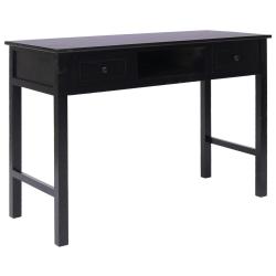 Bureau table poste de travail meuble d'ordinateur informatique &eacute;tude 110 x 45 x 76 cm bois noir 02_