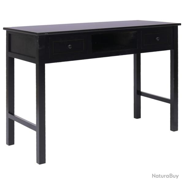 Bureau table poste de travail meuble d'ordinateur informatique �tude 110 x 45 x 76 cm bois noir 02_