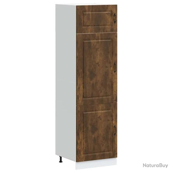 Armoire de cuisine grand espace rangement 60 x 57 x 207 cm avec pieds r�glables style moderne en bo