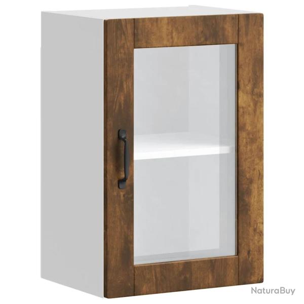 Armoire murale de cuisine moderne avec porte en verre 40 x 31 x 60 cm gain de place design en bois