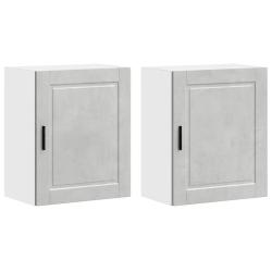 Lot de 2 armoires murales de cuisine 50 x 31 x 60 cm rangement pratique design &eacute;pur&eacute; en bois d'ing&eacute;