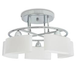 Plafonnier moderne design avec 5 globes ellipso&iuml;des salon 42,5 x 25 cm en m&eacute;tal noir 02_0045965
