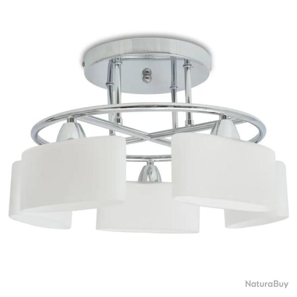 Plafonnier moderne design avec 5 globes ellipso�des salon 42,5 x 25 cm en m�tal noir 02_0045965
