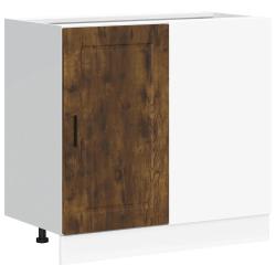 Armoire de cuisine Porto ajustable pratique rangement 86 x 46 x 81,5 cm en bois d'ing&eacute;nierie ch&ecirc;ne
