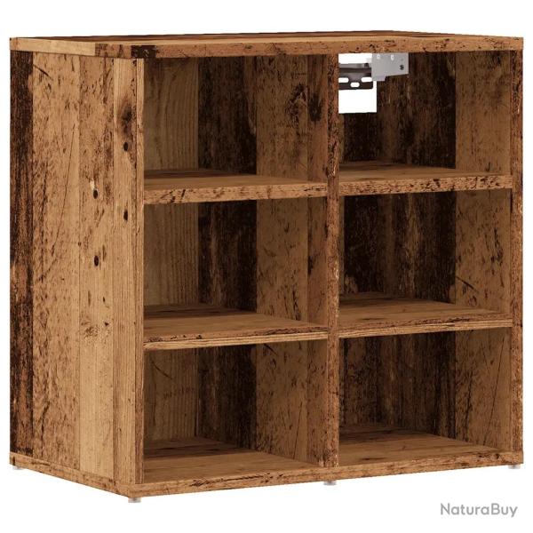 Armoire � chaussures vintage pratique rangement 52 x 30 x 50 cm en bois d'ing�nierie vieux bois 02_