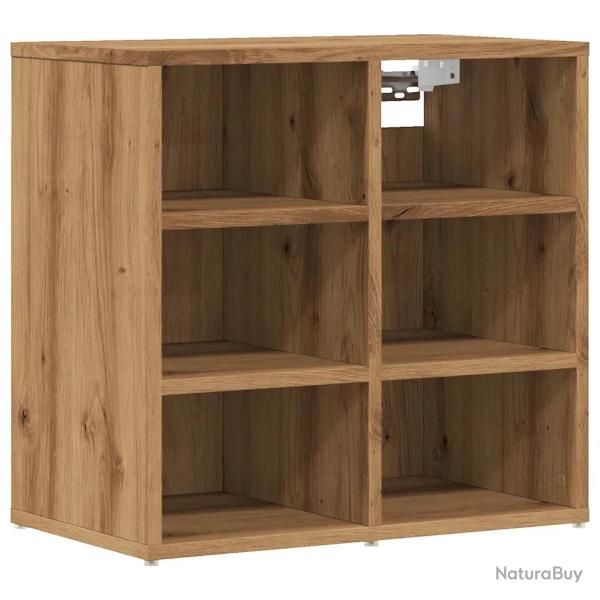 Armoire � chaussures design �l�gant 52 x 30 x 50 cm 6 compartiments pratique en bois d'ing�nierie c