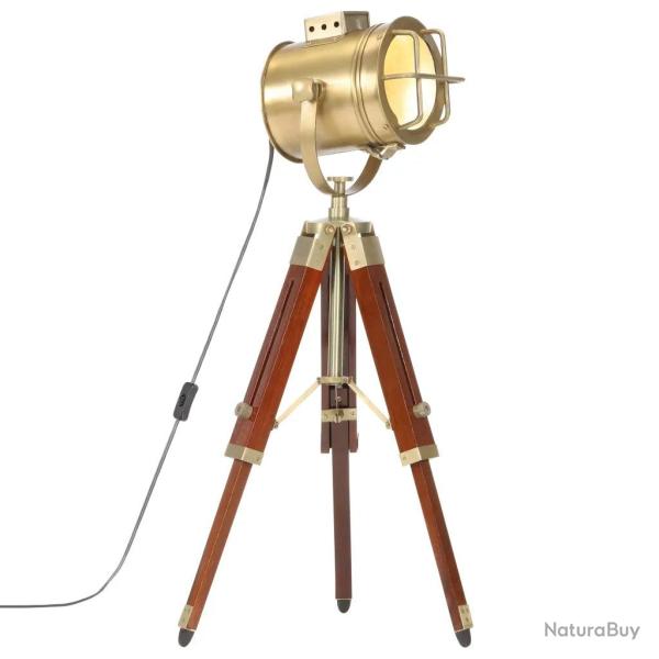 Lampadaire � tr�pied r�glable vintage r�tro salon 69 x 14 x 18 cm en bois de manguier marron 02_004