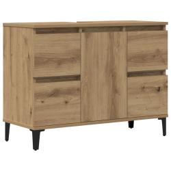 Armoire d'&eacute;vier design moderne salle de bain 80 x 33 x 60 cm pratique avec 4 tiroirs en bois d'ing&eacute;