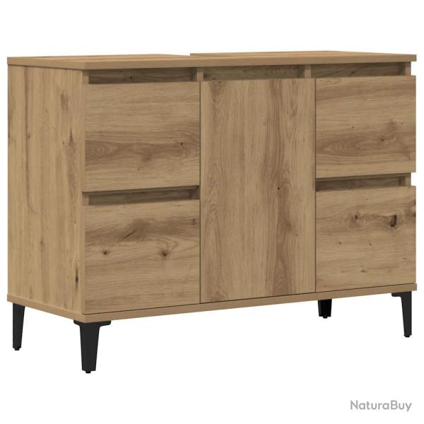 Armoire d'�vier design moderne salle de bain 80 x 33 x 60 cm pratique avec 4 tiroirs en bois d'ing�