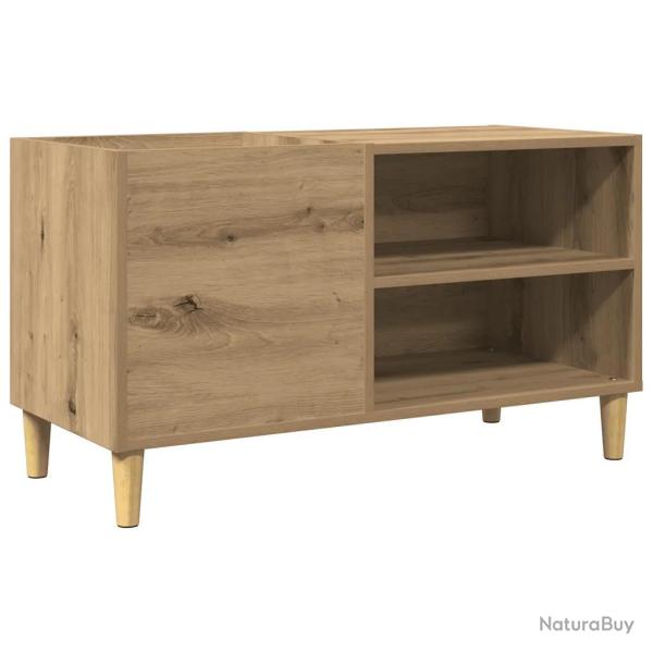 Armoire � disques pratique classique 84 x 38 x 48 cm superficie lisse ambiance cosy en bois ch�ne a