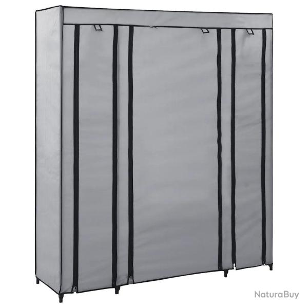 Armoire portable avec compartiments 150 x 45 x 176 cm usage multi-fonction style moderne en tissu g