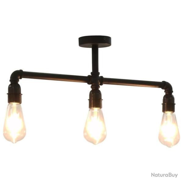 Plafonnier moderne steampunk 60 x 23 cm design �l�gant atmosph�re cosy en m�tal noir 02_0046433
