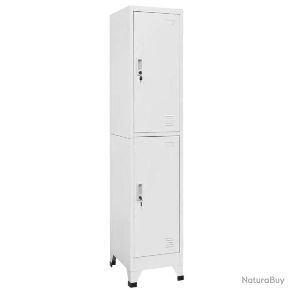 Armoire � casier 2 compartiments avec porte verrouillable 38 x 45 x 180 cm style industriel en acie