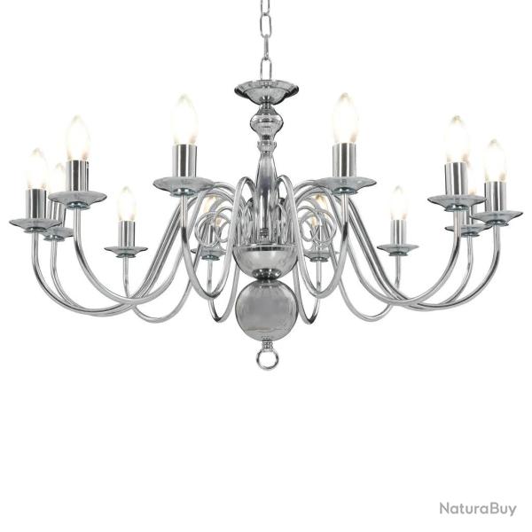 Lustre classique �l�gant � 12 ampoules 80 x 45 cm en m�tal argent� 02_0046428