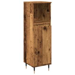Armoire de salle de bain bois d'ing&eacute;nierie vintage 30 x 30 x 100 cm rangement flexible style indust