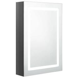 Armoire de salle de bain murale &agrave; miroir LED 50 x 13 x 70 cm 3 &eacute;tag&egrave;res design contemporain en MDF