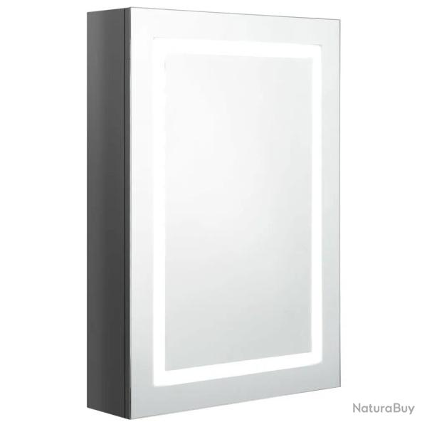 Armoire de salle de bain murale � miroir LED 50 x 13 x 70 cm 3 �tag�res design contemporain en MDF